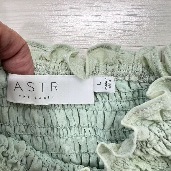 ASTR The Label Love Song Smock Blouse Women Large Mint Green Square Neck Lined - Picture 5 of 11